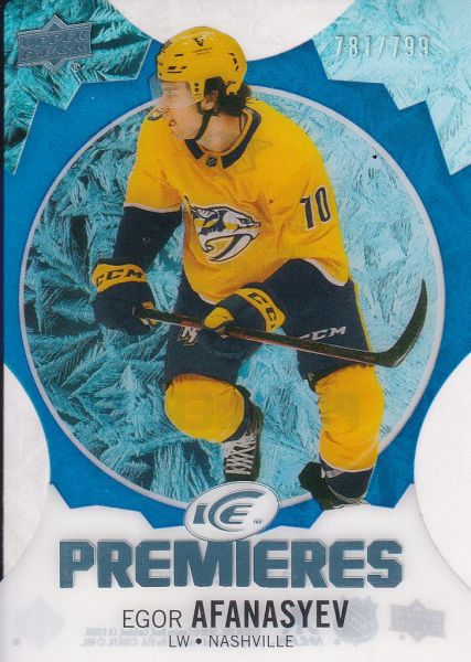 insert RC karta EGOR AFANASYEV 23-24 UD Ice Premieres Blue /799